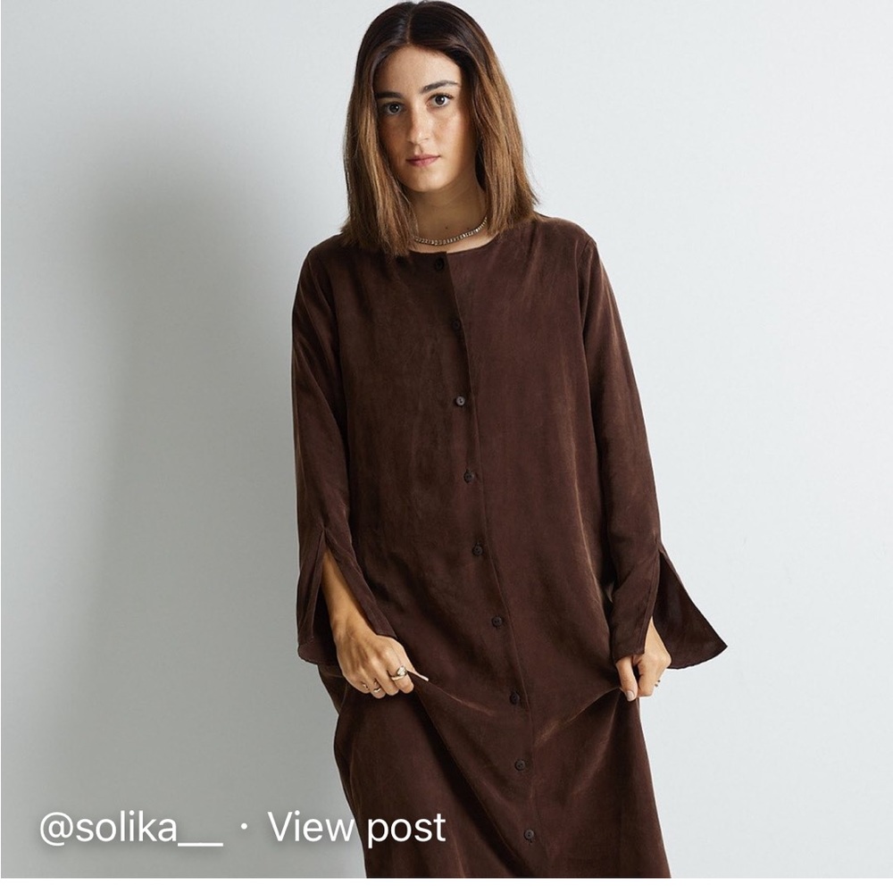 Solika shirt dress in chocolat brown